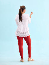 Load image into Gallery viewer, Go Colors Dark Rust Cotton Stretch Ankle Length Leggings

