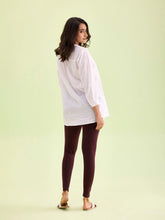 Load image into Gallery viewer, Go Colors Dark Wine Cotton Stretch Ankle Length Leggings
