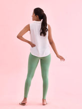 Load image into Gallery viewer, Go Colors Dusty Mint Cotton Stretch Ankle Length Leggings
