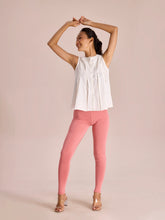 Load image into Gallery viewer, Go Colors Dusty Rose Cotton Stretch Ankle Length Leggings

