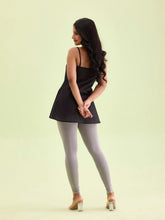 Load image into Gallery viewer, Go Colors Ebony Grey Cotton Stretch Ankle Length Leggings
