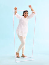 Load image into Gallery viewer, Go Colors Ecru Cotton Stretch Ankle Length Leggings
