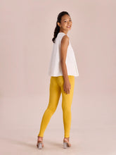 Load image into Gallery viewer, Go Colors Golden Yellow Cotton Stretch Ankle Length Leggings
