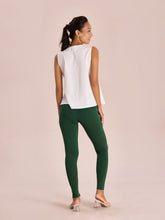 Load image into Gallery viewer, Go Colors Golf Green Cotton Stretch Ankle Length Leggings
