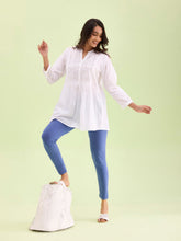 Load image into Gallery viewer, Go Colors Jeans Blue Cotton Stretch Ankle Length Leggings
