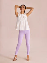 Load image into Gallery viewer, Go Colors Lavender Cotton Stretch Ankle Length Leggings
