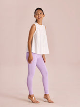 Load image into Gallery viewer, Go Colors Lavender Cotton Stretch Ankle Length Leggings
