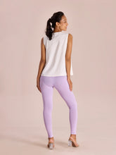 Load image into Gallery viewer, Go Colors Lavender Cotton Stretch Ankle Length Leggings
