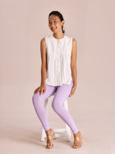 Load image into Gallery viewer, Go Colors Lavender Cotton Stretch Ankle Length Leggings
