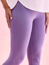 Load image into Gallery viewer, Go Colors Lilac Cotton Stretch Ankle Length Leggings
