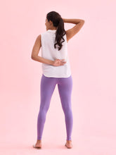 Load image into Gallery viewer, Go Colors Lilac Cotton Stretch Ankle Length Leggings
