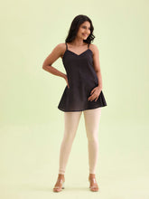 Load image into Gallery viewer, Go Colors Light Beige Cotton Stretch Ankle Length Leggings
