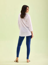 Load image into Gallery viewer, Go Colors Light Ink Blue Cotton Stretch Ankle Length Leggings
