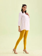 Load image into Gallery viewer, Go Colors Light Mustard Cotton Stretch Ankle Length Leggings
