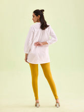 Load image into Gallery viewer, Go Colors Light Mustard Cotton Stretch Ankle Length Leggings
