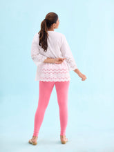 Load image into Gallery viewer, Go Colors Light Pink Cotton Stretch Ankle Length Leggings
