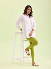 Load image into Gallery viewer, Go Colors Light Pista Cotton Stretch Ankle Length Leggings
