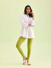 Load image into Gallery viewer, Go Colors Light Pista Cotton Stretch Ankle Length Leggings
