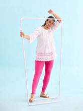 Load image into Gallery viewer, Go Colors Light Rose Cotton Stretch Ankle Length Leggings
