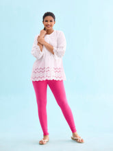 Load image into Gallery viewer, Go Colors Light Rose Cotton Stretch Ankle Length Leggings

