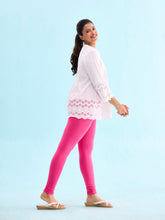 Load image into Gallery viewer, Go Colors Light Rose Cotton Stretch Ankle Length Leggings
