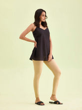Load image into Gallery viewer, Go Colors Light Wheat Cotton Stretch Ankle Length Leggings
