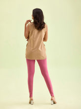 Load image into Gallery viewer, Go Colors Light Wine Cotton Stretch Ankle Length Leggings
