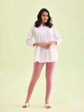 Load image into Gallery viewer, Go Colors Mauve Cotton Stretch Ankle Length Leggings
