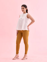 Load image into Gallery viewer, Go Colors Mustard Cotton Stretch Ankle Length Leggings
