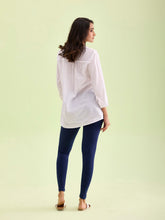 Load image into Gallery viewer, Go Colors Navy Cotton Stretch Ankle Length Leggings
