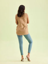 Load image into Gallery viewer, Go Colors Ocean Green Cotton Stretch Ankle Length Leggings
