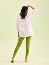 Load image into Gallery viewer, Go Colors Pista Green Cotton Stretch Ankle Length Leggings
