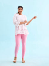 Load image into Gallery viewer, Go Colors Rose Cotton Stretch Ankle Length Leggings
