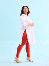 Load image into Gallery viewer, Go Colors Rust Cotton Stretch Ankle Length Leggings
