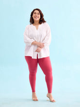 Load image into Gallery viewer, Go Colors Rusty Rose Cotton Stretch Ankle Length Leggings
