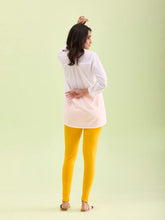 Load image into Gallery viewer, Go Colors Saffron Cotton Stretch Ankle Length Leggings
