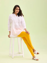 Load image into Gallery viewer, Go Colors Saffron Cotton Stretch Ankle Length Leggings

