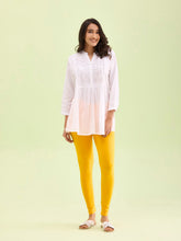 Load image into Gallery viewer, Go Colors Saffron Cotton Stretch Ankle Length Leggings
