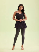 Load image into Gallery viewer, Go Colors Silver Grey Cotton Stretch Ankle Length Leggings
