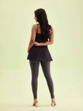 Load image into Gallery viewer, Go Colors Silver Grey Cotton Stretch Ankle Length Leggings
