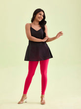 Load image into Gallery viewer, Go Colors Young Fuchsia Cotton Stretch Ankle Length Leggings
