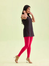 Load image into Gallery viewer, Go Colors Young Fuchsia Cotton Stretch Ankle Length Leggings
