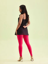 Load image into Gallery viewer, Go Colors Young Fuchsia Cotton Stretch Ankle Length Leggings
