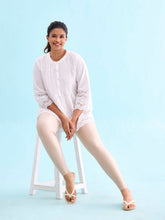 Load image into Gallery viewer, Go Colors Beige Nylon Stretch Shimmer Leggings
