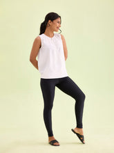 Load image into Gallery viewer, Go Colors Black Nylon Stretch Shimmer Leggings
