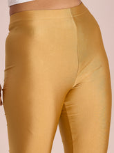 Load image into Gallery viewer, Go Colors Bright Gold Nylon Stretch Shimmer Leggings
