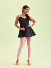 Load image into Gallery viewer, Go Colors Dusty Rose Nylon Stretch Shimmer Leggings
