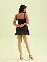 Load image into Gallery viewer, Go Colors Gold Nylon Stretch Shimmer Leggings
