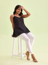 Load image into Gallery viewer, Go Colors White Nylon Stretch Shimmer Leggings
