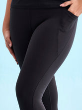 Load image into Gallery viewer, Go Colors Black Nylon Stretch Training Tights
